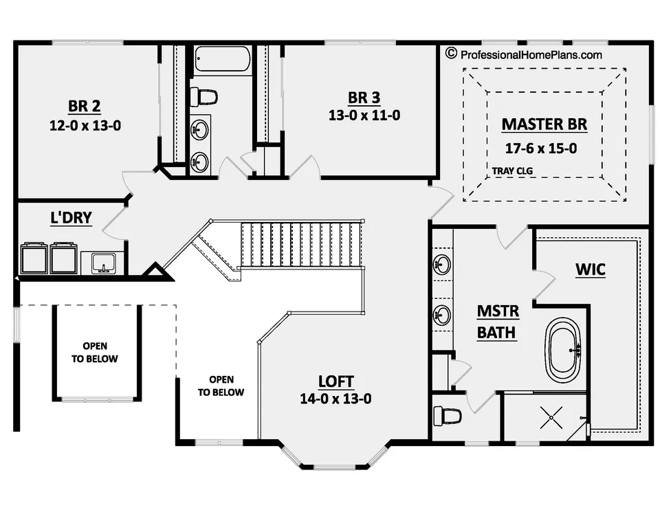 The Heritage second level floor plan